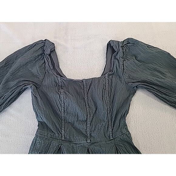 Milkmaid Black Maxi Dress – Seersucker Fairycore Goth XS EUC - Picture 4 of 9